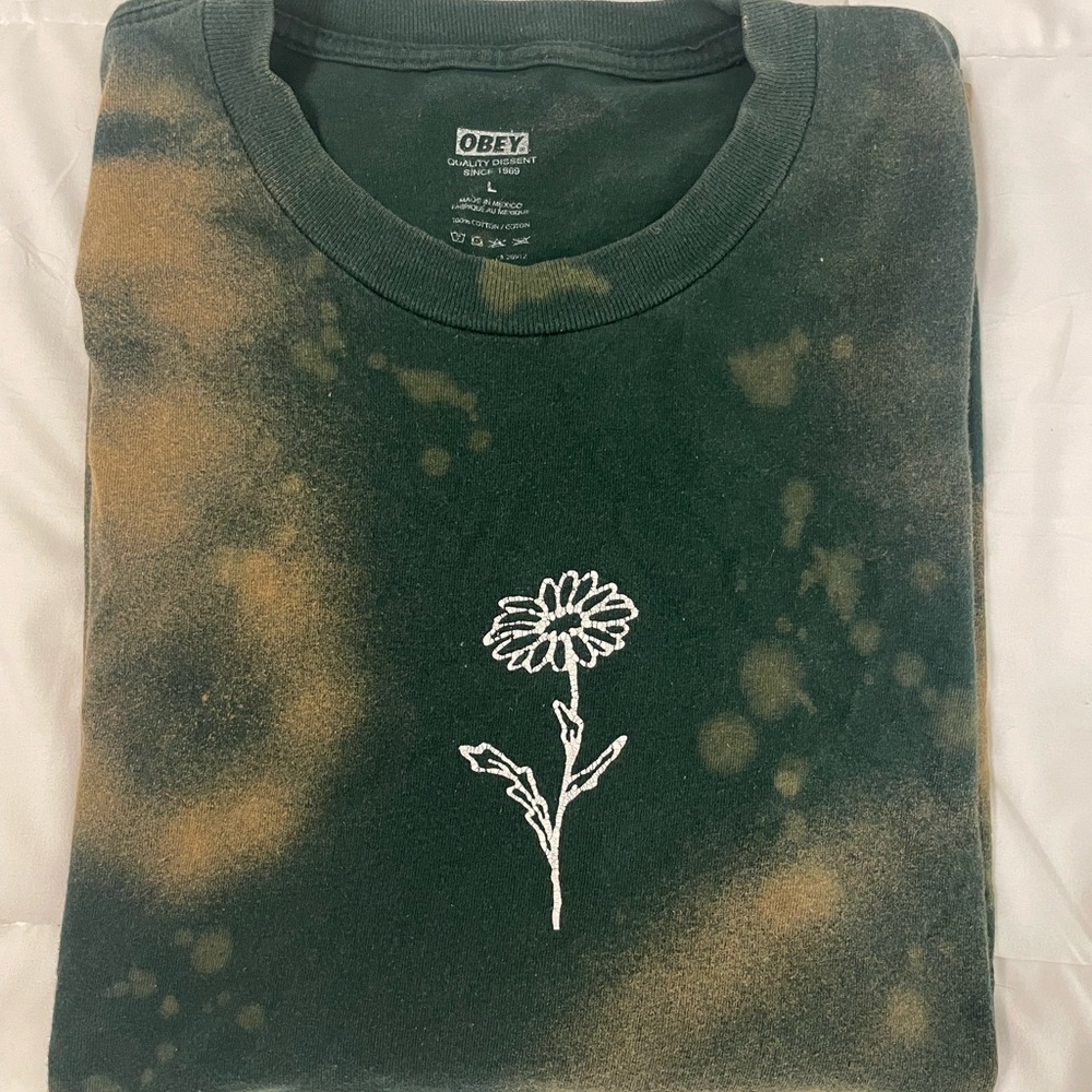 Bleached Effect OBEY‎ Graphic T-Shirt - Picture 5 of 5